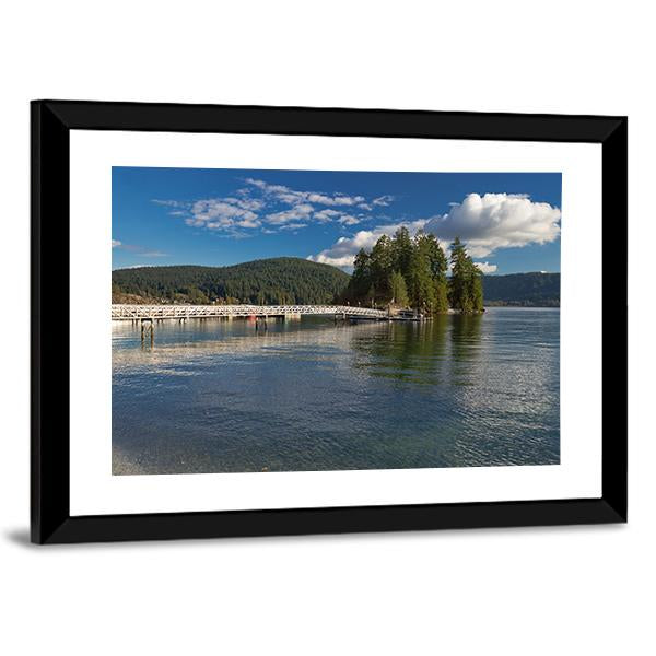 Pier In The Deep Cove In Canada Canvas Wall Art-3 Horizontal-Gallery Wrap-25" x 16"-Tiaracle