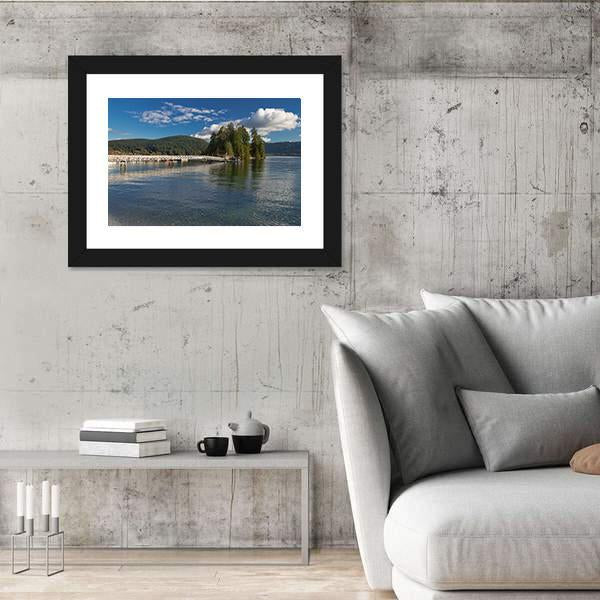 Pier In The Deep Cove In Canada Canvas Wall Art-3 Horizontal-Gallery Wrap-25" x 16"-Tiaracle