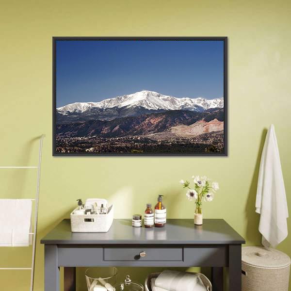 Pikes Peak Colorado Canvas Wall Art-1 Piece-Floating Frame-24" x 16"-Tiaracle