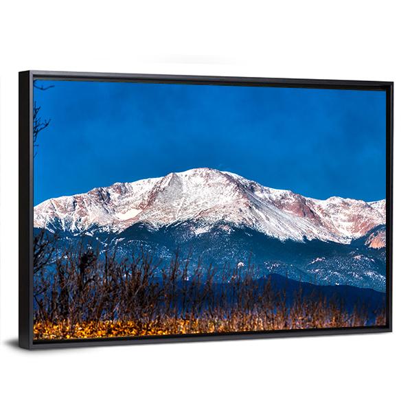 Pikes Peak In Colorado Canvas Wall Art-1 Piece-Floating Frame-24" x 16"-Tiaracle