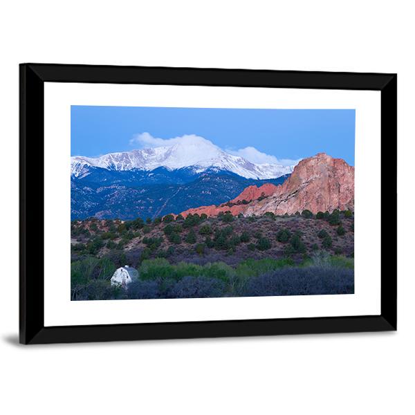Pikes Peak Mountain Canvas Wall Art-3 Horizontal-Gallery Wrap-25&quot; x 16&quot;-Tiaracle