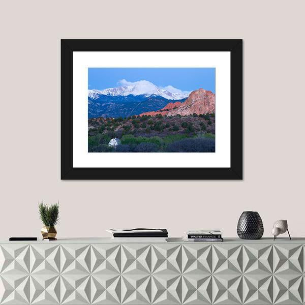 Pikes Peak Mountain Canvas Wall Art-3 Horizontal-Gallery Wrap-25&quot; x 16&quot;-Tiaracle