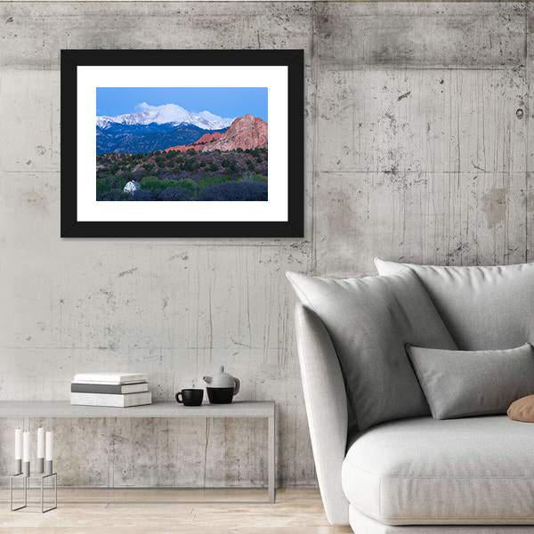 Pikes Peak Mountain Canvas Wall Art-3 Horizontal-Gallery Wrap-25&quot; x 16&quot;-Tiaracle
