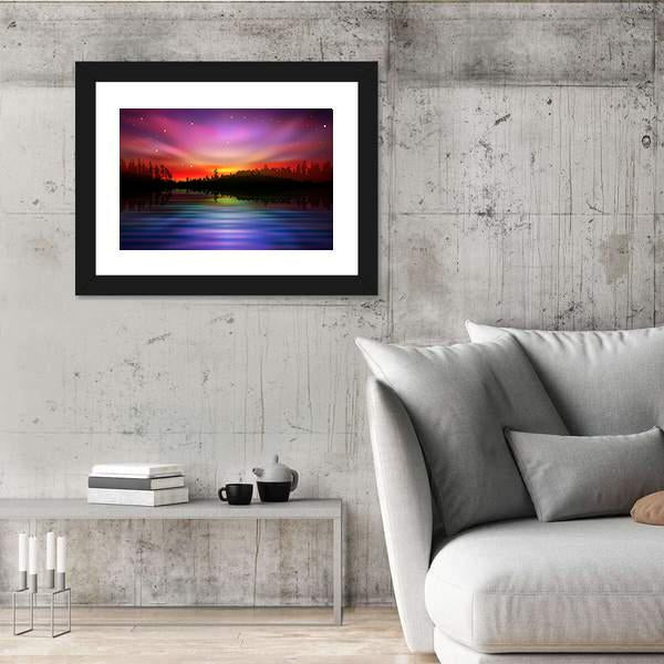 Pink Aurora Borealis Canvas Wall Art-5 Horizontal-Gallery Wrap-22" x 12"-Tiaracle