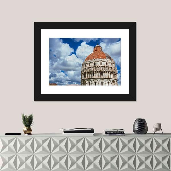 Pisa Baptistry Medieval Dome Canvas Wall Art-1 Piece-Framed Print-30" x 20"-Tiaracle