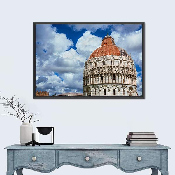 Pisa Baptistry Medieval Dome Canvas Wall Art-5 Horizontal-Gallery Wrap-22" x 12"-Tiaracle
