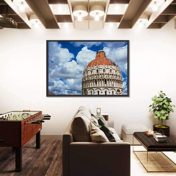 Pisa Baptistry Medieval Dome Canvas Wall Art-5 Horizontal-Gallery Wrap-22" x 12"-Tiaracle