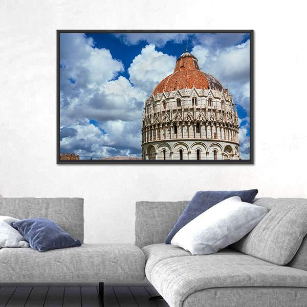 Pisa Baptistry Medieval Dome Canvas Wall Art-5 Horizontal-Gallery Wrap-22" x 12"-Tiaracle