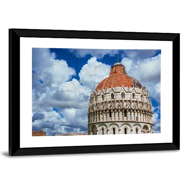 Pisa Baptistry Medieval Dome Canvas Wall Art-5 Horizontal-Gallery Wrap-22" x 12"-Tiaracle