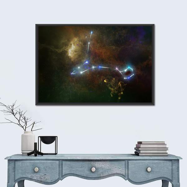 Pisces Constellation Canvas Wall Art-1 Piece-Floating Frame-24" x 16"-Tiaracle