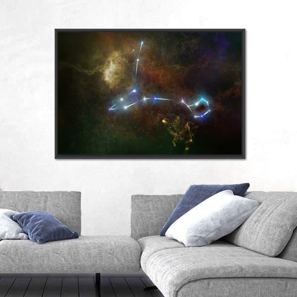 Pisces Constellation Canvas Wall Art-5 Horizontal-Gallery Wrap-22" x 12"-Tiaracle