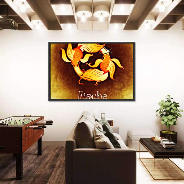 Pisces Horoscope Canvas Wall Art-5 Horizontal-Gallery Wrap-22" x 12"-Tiaracle