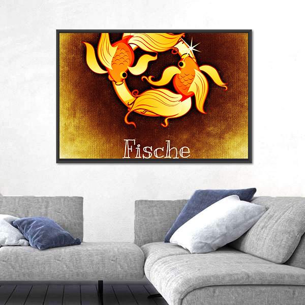 Pisces Horoscope Canvas Wall Art-5 Horizontal-Gallery Wrap-22" x 12"-Tiaracle