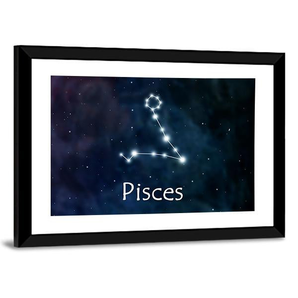 Pisces Horoscope Constellation Canvas Wall Art-5 Horizontal-Gallery Wrap-22" x 12"-Tiaracle