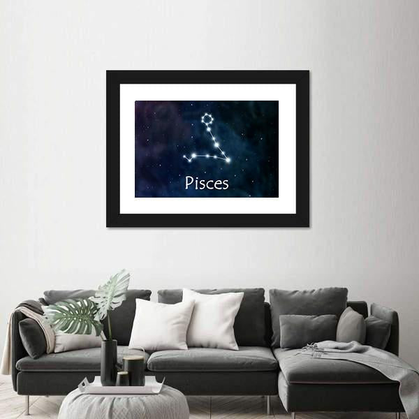 Pisces Horoscope Constellation Canvas Wall Art-5 Horizontal-Gallery Wrap-22" x 12"-Tiaracle