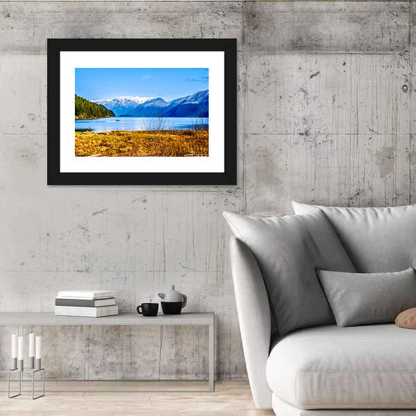 Pitt Lake With The Snow Capped Peaks Of The Golden Ears Canvas Wall Art-5 Horizontal-Gallery Wrap-22" x 12"-Tiaracle