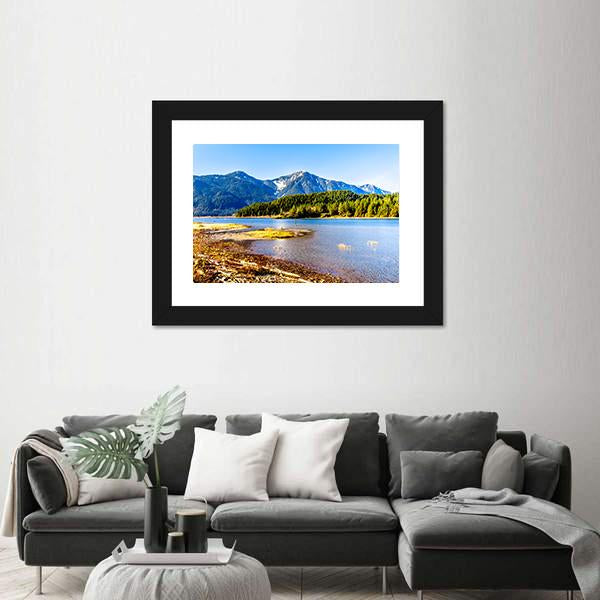 Pitt Lake With Tingle Peak Canvas Wall Art-3 Horizontal-Gallery Wrap-25" x 16"-Tiaracle