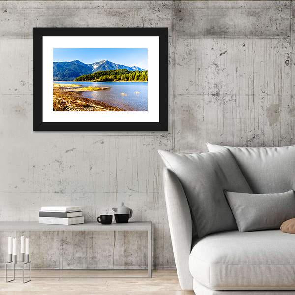 Pitt Lake With Tingle Peak Canvas Wall Art-3 Horizontal-Gallery Wrap-25" x 16"-Tiaracle