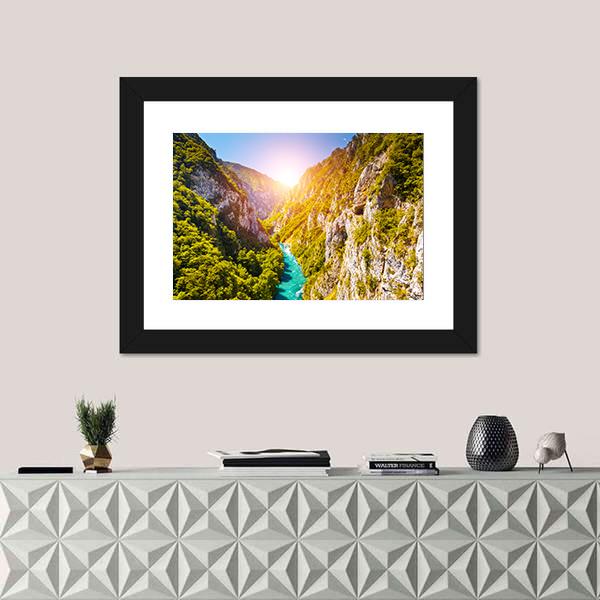 Piva Canyon In Montenegro Canvas Wall Art-1 Piece-Framed Print-20" x 16"-Tiaracle