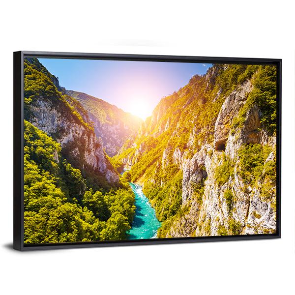 Piva Canyon In Montenegro Canvas Wall Art-3 Horizontal-Gallery Wrap-25" x 16"-Tiaracle