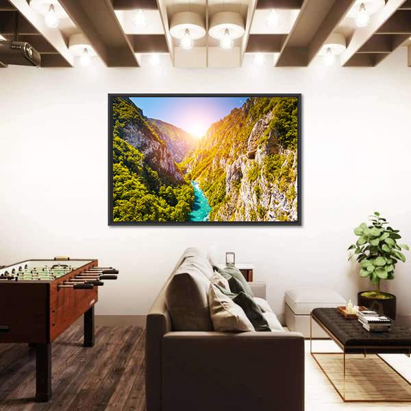 Piva Canyon In Montenegro Canvas Wall Art-3 Horizontal-Gallery Wrap-25" x 16"-Tiaracle