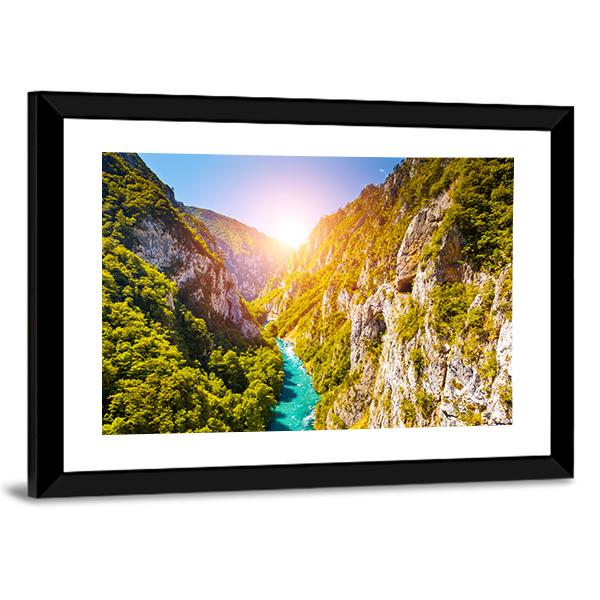 Piva Canyon In Montenegro Canvas Wall Art-3 Horizontal-Gallery Wrap-25" x 16"-Tiaracle