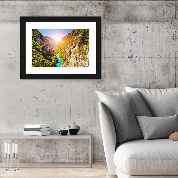 Piva Canyon In Montenegro Canvas Wall Art-3 Horizontal-Gallery Wrap-25" x 16"-Tiaracle