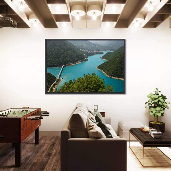 Pivsko Lake In Montenegro Canvas Wall Art-5 Horizontal-Gallery Wrap-22" x 12"-Tiaracle