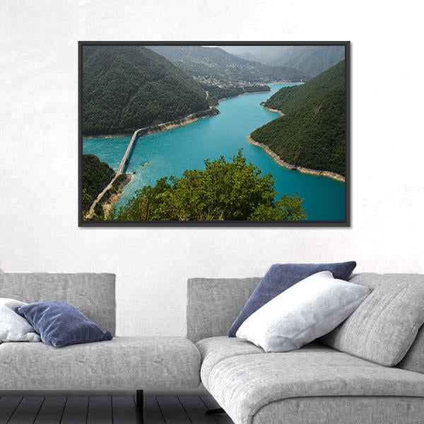 Pivsko Lake In Montenegro Canvas Wall Art-5 Horizontal-Gallery Wrap-22" x 12"-Tiaracle