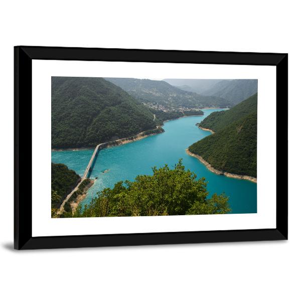 Pivsko Lake In Montenegro Canvas Wall Art-5 Horizontal-Gallery Wrap-22" x 12"-Tiaracle
