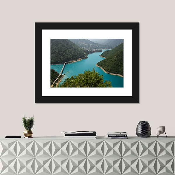 Pivsko Lake In Montenegro Canvas Wall Art-5 Horizontal-Gallery Wrap-22" x 12"-Tiaracle