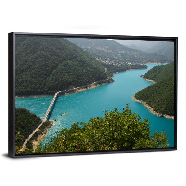 Pivsko Lake In Montenegro Canvas Wall Art-5 Horizontal-Gallery Wrap-22" x 12"-Tiaracle