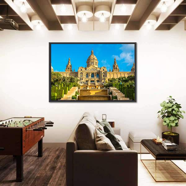Placa de Ispania in Barcelona Spain Canvas Wall Art-3 Horizontal-Gallery Wrap-25" x 16"-Tiaracle
