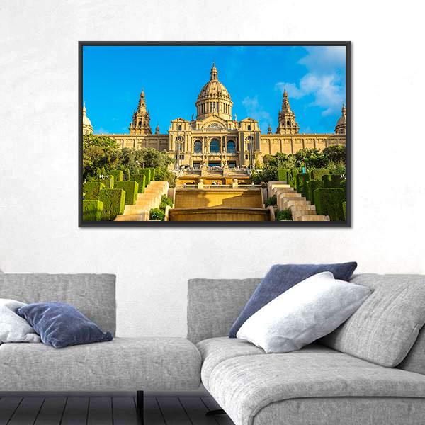 Placa de Ispania in Barcelona Spain Canvas Wall Art-3 Horizontal-Gallery Wrap-25" x 16"-Tiaracle