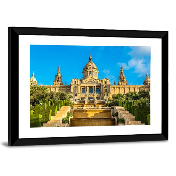 Placa de Ispania in Barcelona Spain Canvas Wall Art-3 Horizontal-Gallery Wrap-25" x 16"-Tiaracle