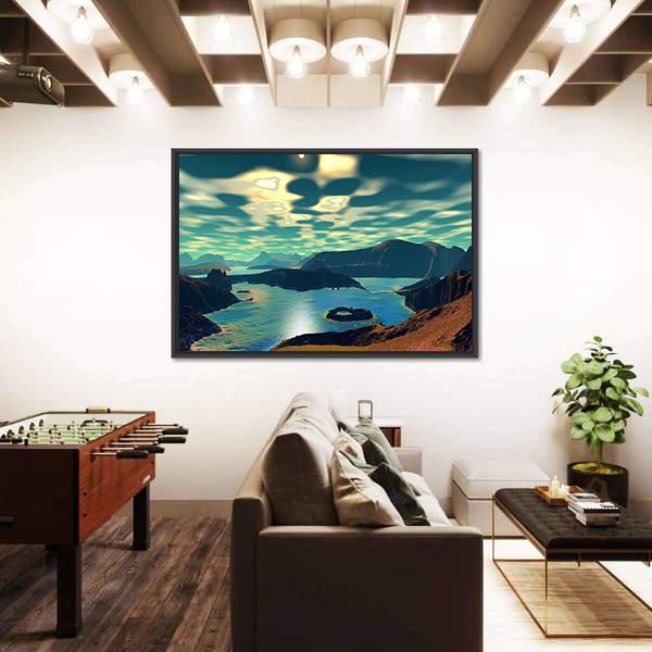 Planet Alien Canvas Wall Art-5 Horizontal-Gallery Wrap-22" x 12"-Tiaracle