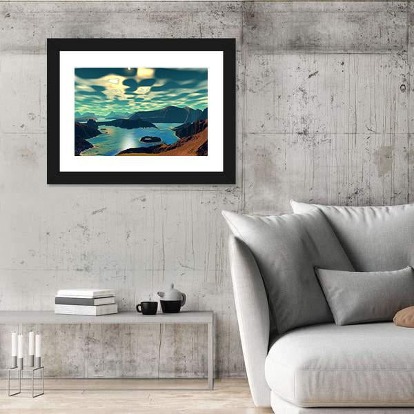 Planet Alien Canvas Wall Art-5 Horizontal-Gallery Wrap-22" x 12"-Tiaracle