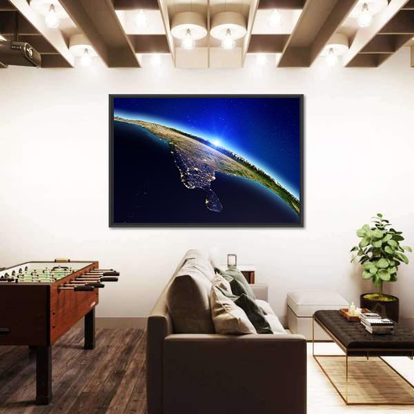 Planet Earth Canvas Wall Art-5 Horizontal-Gallery Wrap-22" x 12"-Tiaracle