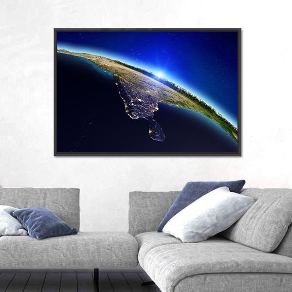 Planet Earth Canvas Wall Art-5 Horizontal-Gallery Wrap-22" x 12"-Tiaracle