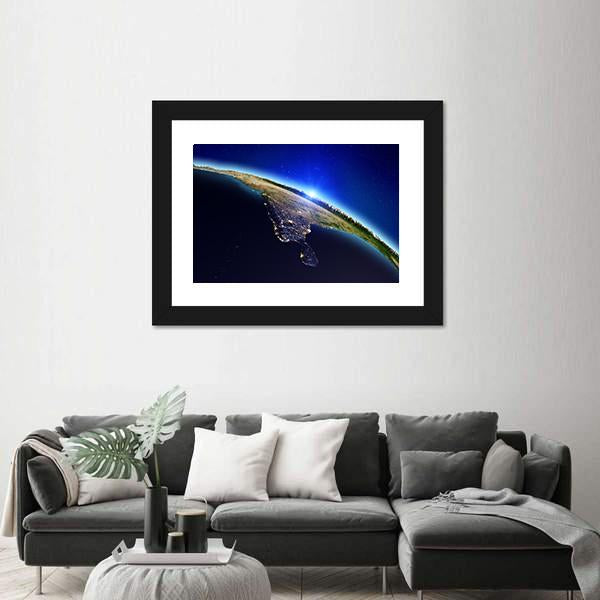 Planet Earth Canvas Wall Art-5 Horizontal-Gallery Wrap-22" x 12"-Tiaracle