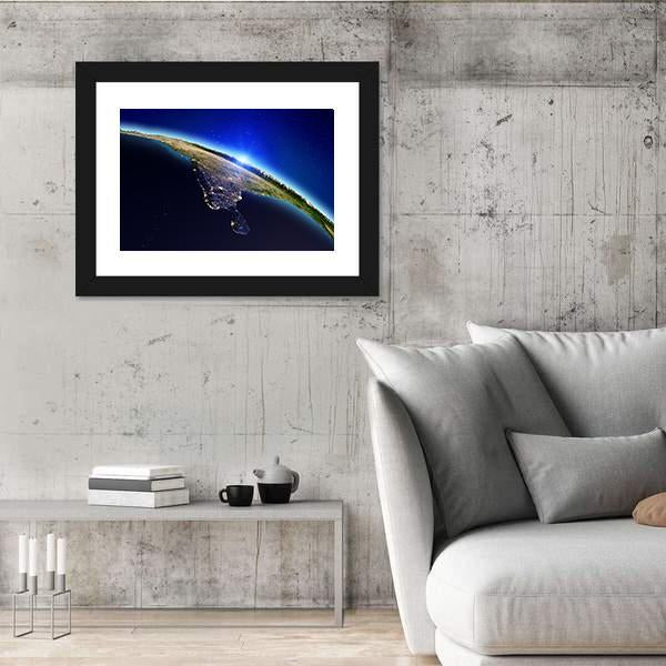 Planet Earth Canvas Wall Art-5 Horizontal-Gallery Wrap-22" x 12"-Tiaracle