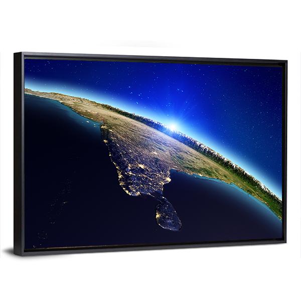 Planet Earth Canvas Wall Art-5 Horizontal-Gallery Wrap-22" x 12"-Tiaracle