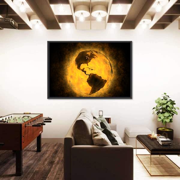 Planet Earth Warming Canvas Wall Art-5 Horizontal-Gallery Wrap-22" x 12"-Tiaracle