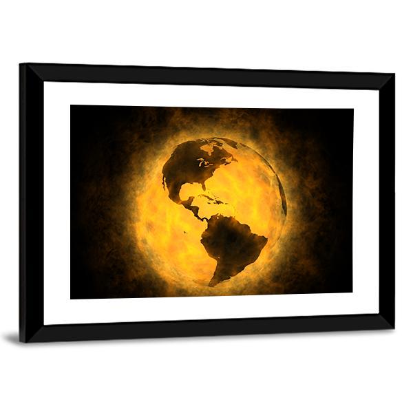 Planet Earth Warming Canvas Wall Art-5 Horizontal-Gallery Wrap-22" x 12"-Tiaracle