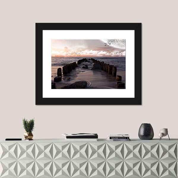 Planet Landscape Canvas Wall Art-1 Piece-Framed Print-20" x 16"-Tiaracle