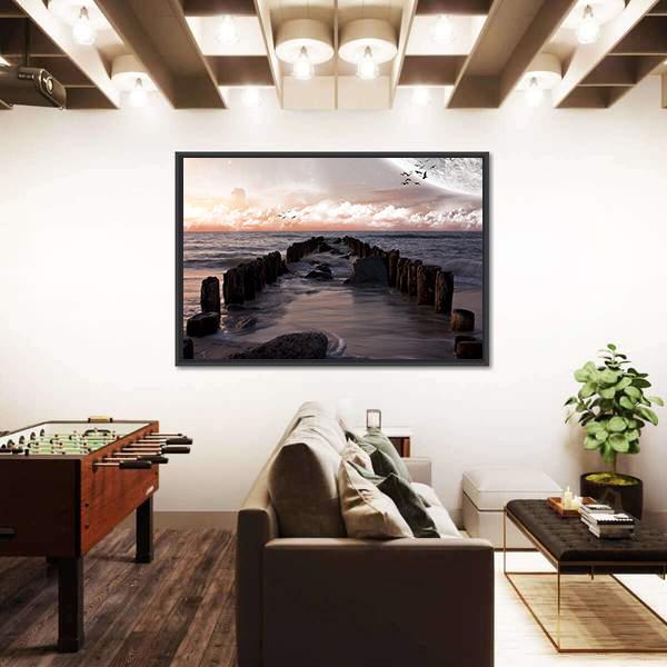 Planet Landscape Canvas Wall Art-5 Horizontal-Gallery Wrap-22" x 12"-Tiaracle