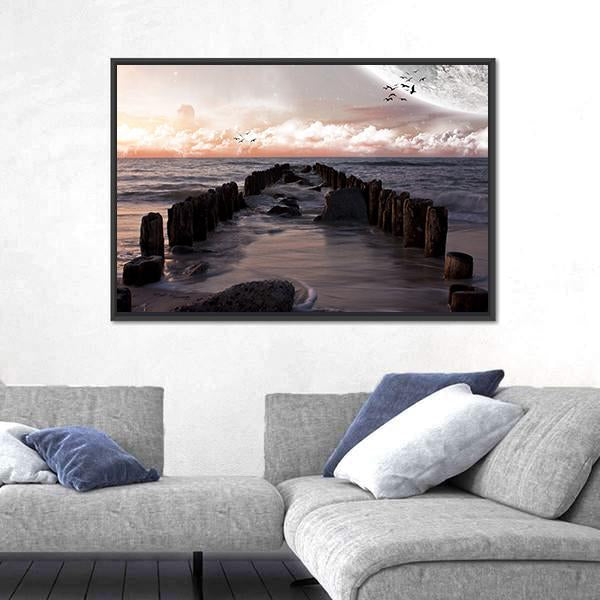 Planet Landscape Canvas Wall Art-5 Horizontal-Gallery Wrap-22" x 12"-Tiaracle