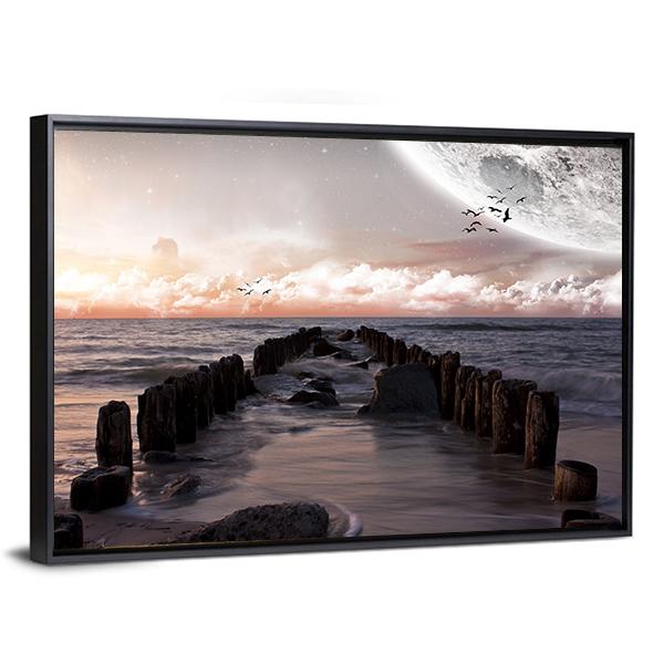 Planet Landscape Canvas Wall Art-5 Horizontal-Gallery Wrap-22" x 12"-Tiaracle