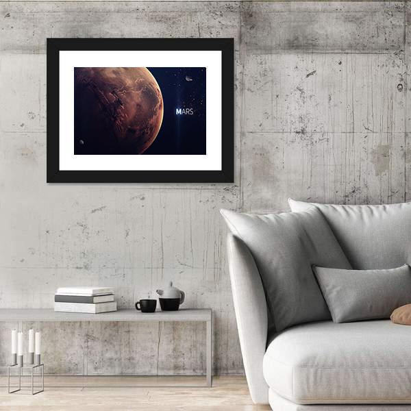 Planet Mars From Space Canvas Wall Art-3 Horizontal-Gallery Wrap-25" x 16"-Tiaracle