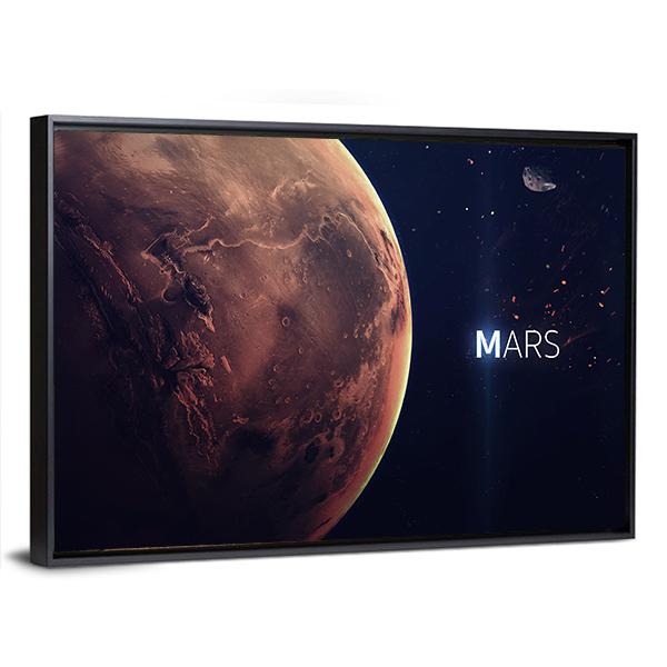 Planet Mars From Space Canvas Wall Art-3 Horizontal-Gallery Wrap-25" x 16"-Tiaracle
